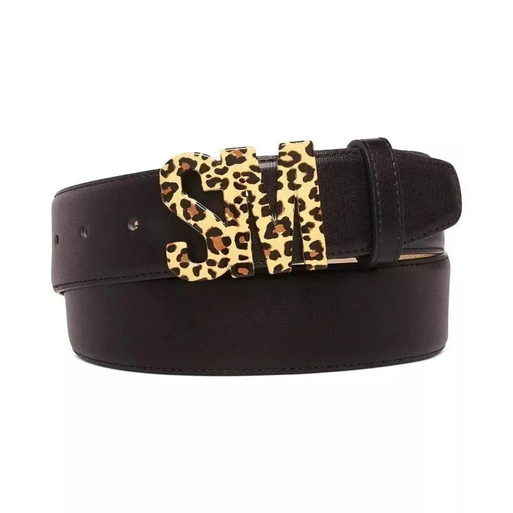 NWT STEVE MADDEN Women's Faux-Leather Belt With SM Leather Keeper Size L